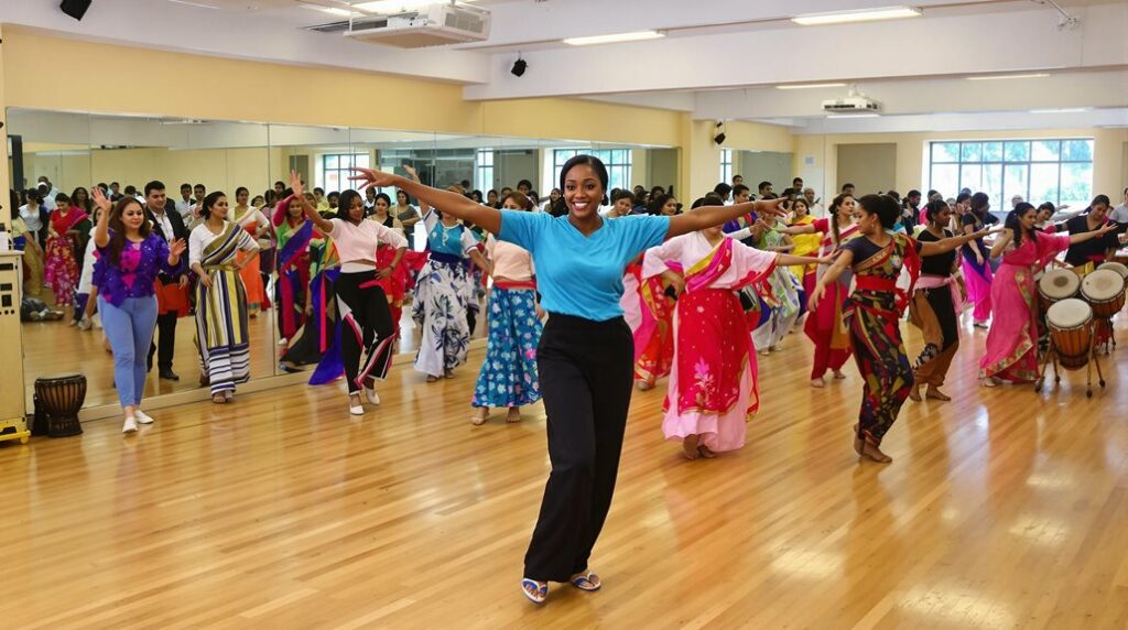 Lezione della scuola di danza Afroyoruba